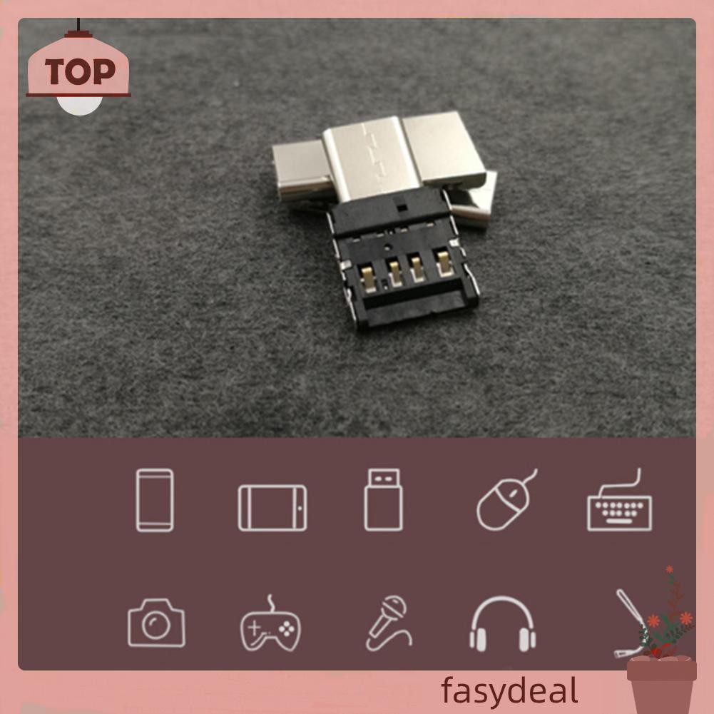 (Fas) Set 2 Đầu Chuyển Đổi Usb 3.1 Type-C Sang Micro Usb2.0