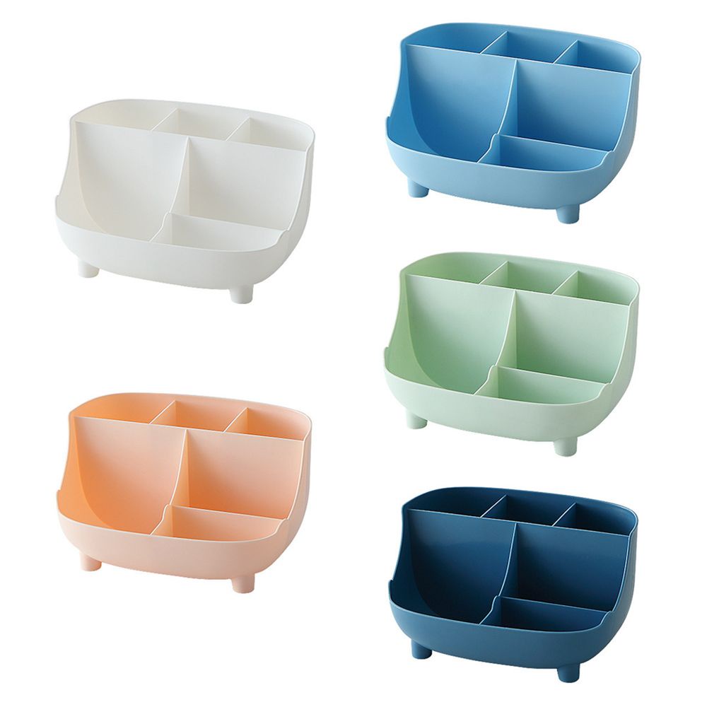 Hộp Đựng Bút/ Đồ Trang Điểm Để Bàn Bằng Nhựa 6 Ngăn Màu Sắc Đa Năng Tiện Dụng