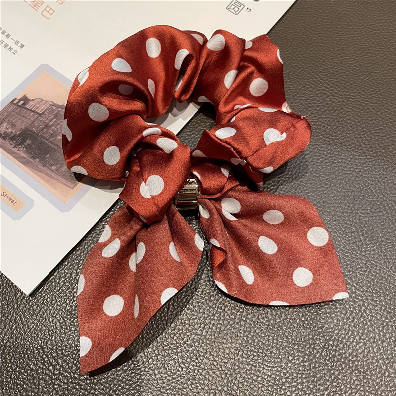 Dây Cột Tóc Vải Ruy Băng Thắt Nút Tai Thỏ Bằng Kim Loại C202-1 Mới