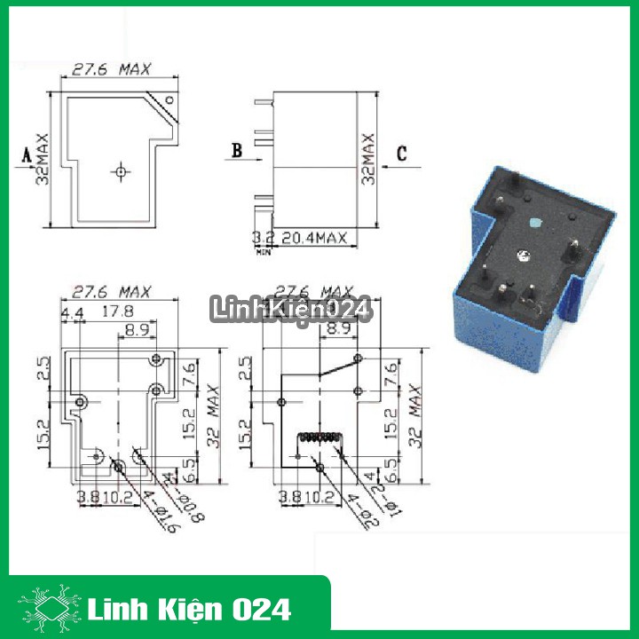 Công Tắc Chuyển Đổi - Relay Songle SLA 30A - 24V 6 Chân