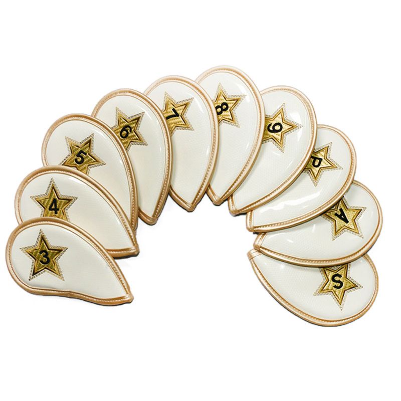 Bộ 10 Bọc Đầu Gậy Đánh Golf Giả Da Dày Dặn Chống Thấm Nước Siêu Bền