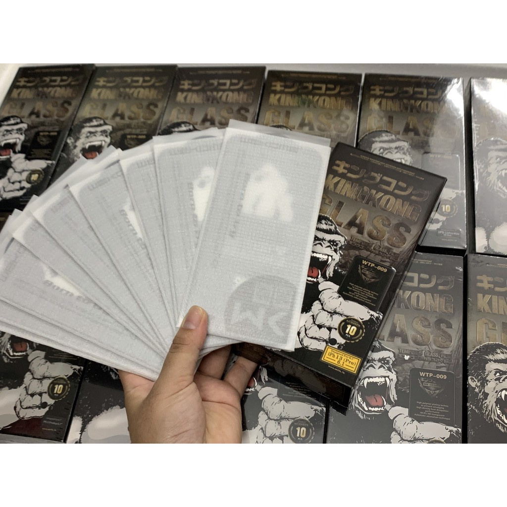 Kính Cường Lực Kingkong Hộp Giấy Full Màn iphone 6 6S 7 8 PLUS XR X XS 11 12 13 14 / MAX / MINI PRO PLUS WTP 009 TTT