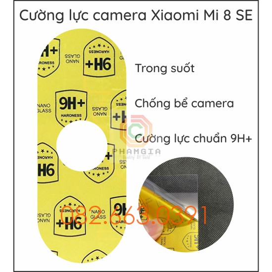 Cường lực camera Xiaomi Mi 8/ Mi 8 se ( mi 8se ) nano siêu bền