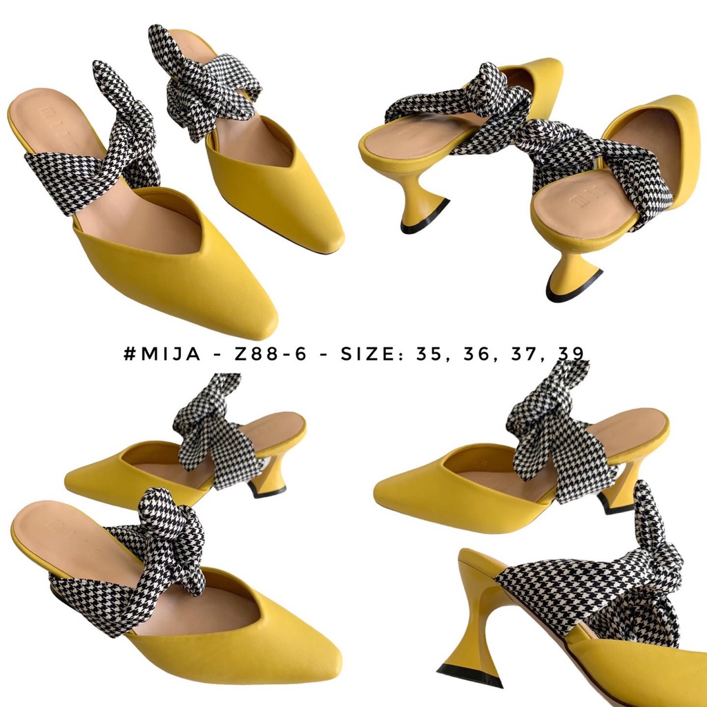Dép cao gót Mija Z88-6 màu vàng