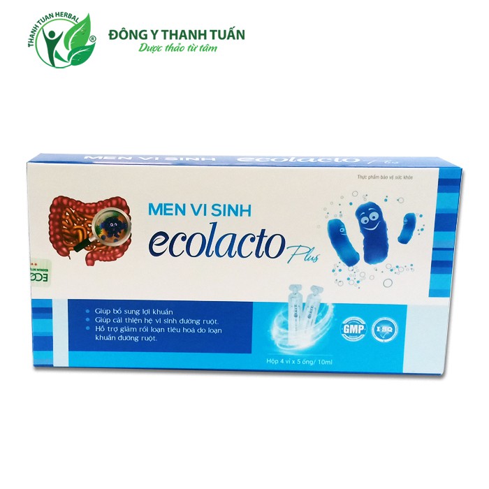 Men vi sinh Ecolacto Plus – Bổ sung lợi khuẩn cải thiện hệ vi sinh đường ruột và giảm rối loạn tiêu hóa (Hộp 20 ống)