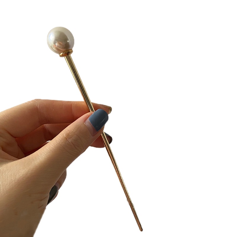 Kẹp Tóc Kiêm Giá Đỡ Đính Ngọc Trai Giả Bằng Kim Loại Phong Cách Vintage