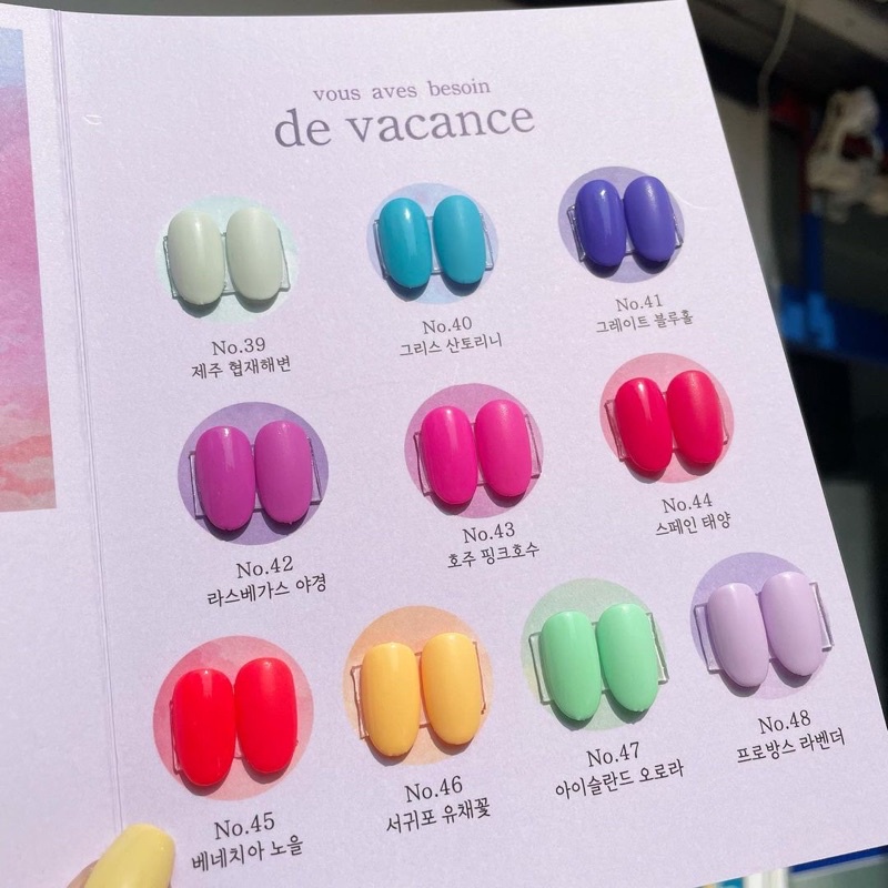 Sơn gel Blanc Dé Blue chính hãng Hàn Quốc set De Vacance