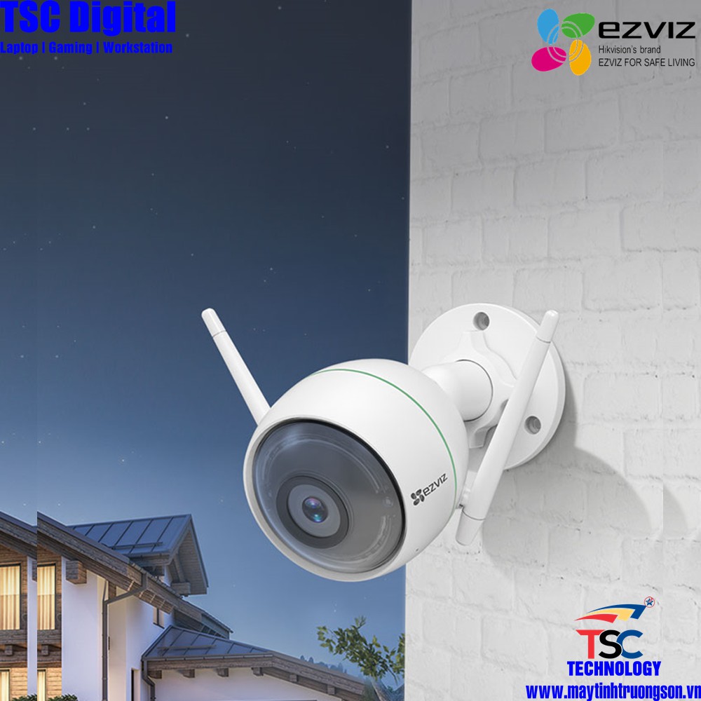 Camera EZVIZ CS-CV310 C3WN 2.0M Ful HD 1080P Kèm Thẻ Lưu Trữ 128Gb | Camera IP66 Ngoài Trời Chịu Mưa Nắng