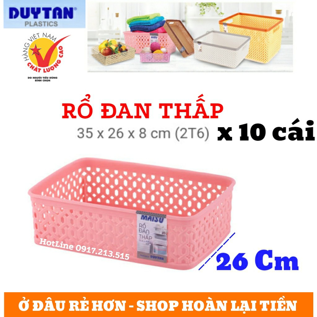 COMBO 10 RỔ NHỰA ĐAN THẤP DUY TÂN 2T6 _ Giao Màu Ngẫu Nhiên.