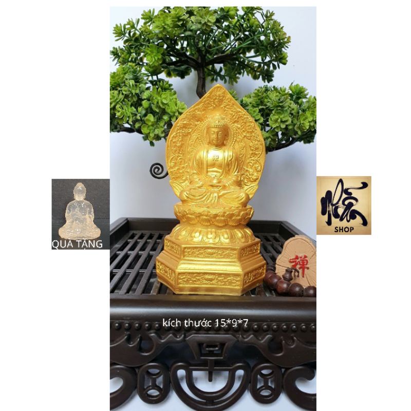 Tượng ngài Phật Dược sư ôm bát ngự đài sen,chất liệu poly bột đá đúc đặc bền chắc
