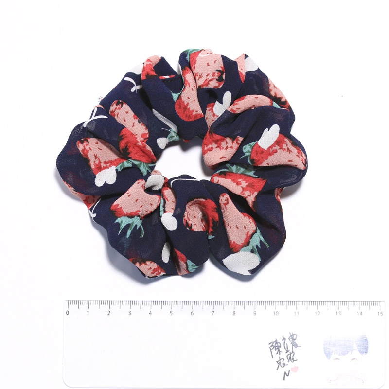 Mới Dây Buộc Tóc Co Giãn Họa Tiết Dâu Tây Đáng Yêu