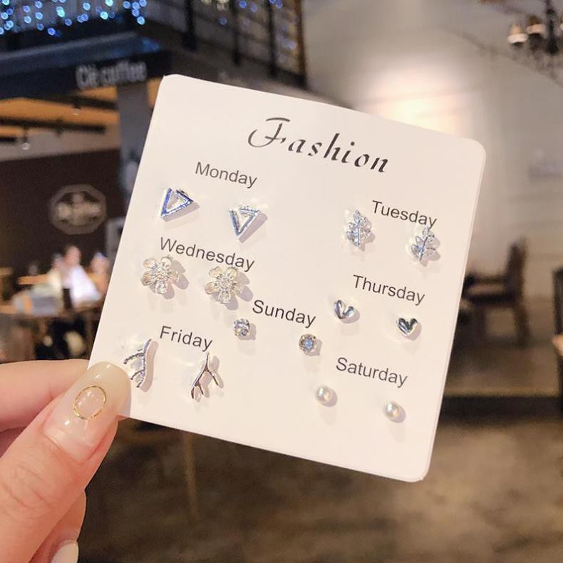 Set Khuyên Tai Thiết Kế Đơn Giản Phong Cách Hàn Quốc đẹp mê luôn dành cho các bạn nữ