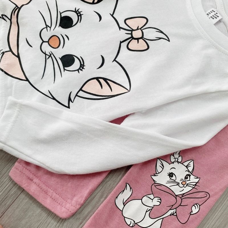 Set 2 bộ cho bé họa tiết mèo hồng siêu xinh cho các nàng thơ jimado