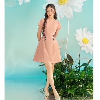 Olv - đầm sided embro dress in rose