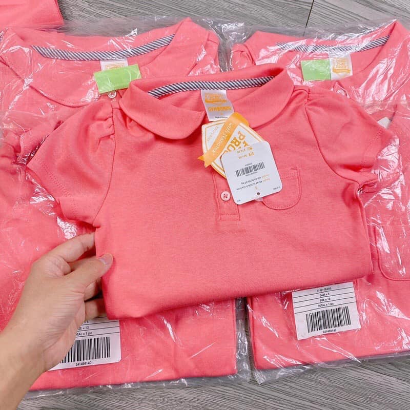 Áo polo bé gái đi học siêu xinh,xuất dư xịn