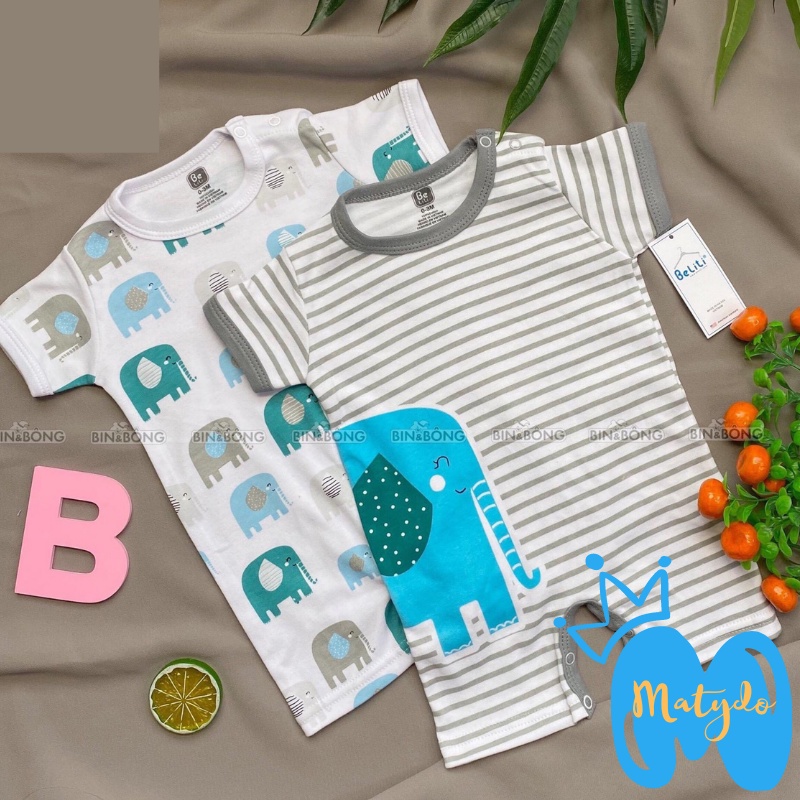 Body đùi cộc tay mẫu Brave xanh chất cotton giá rẻ hình đáng yêu bộ đồ liền thân cho bé trai bé gái từ 0 đến 12 tháng