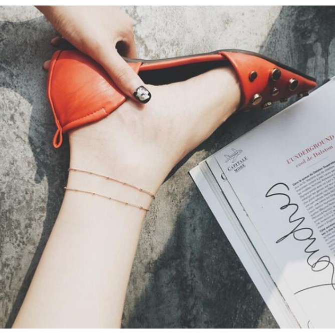 Lắc Chân Mạ Vàng Hồng Thiết Kế Đơn Giản | BigBuy360 - bigbuy360.vn