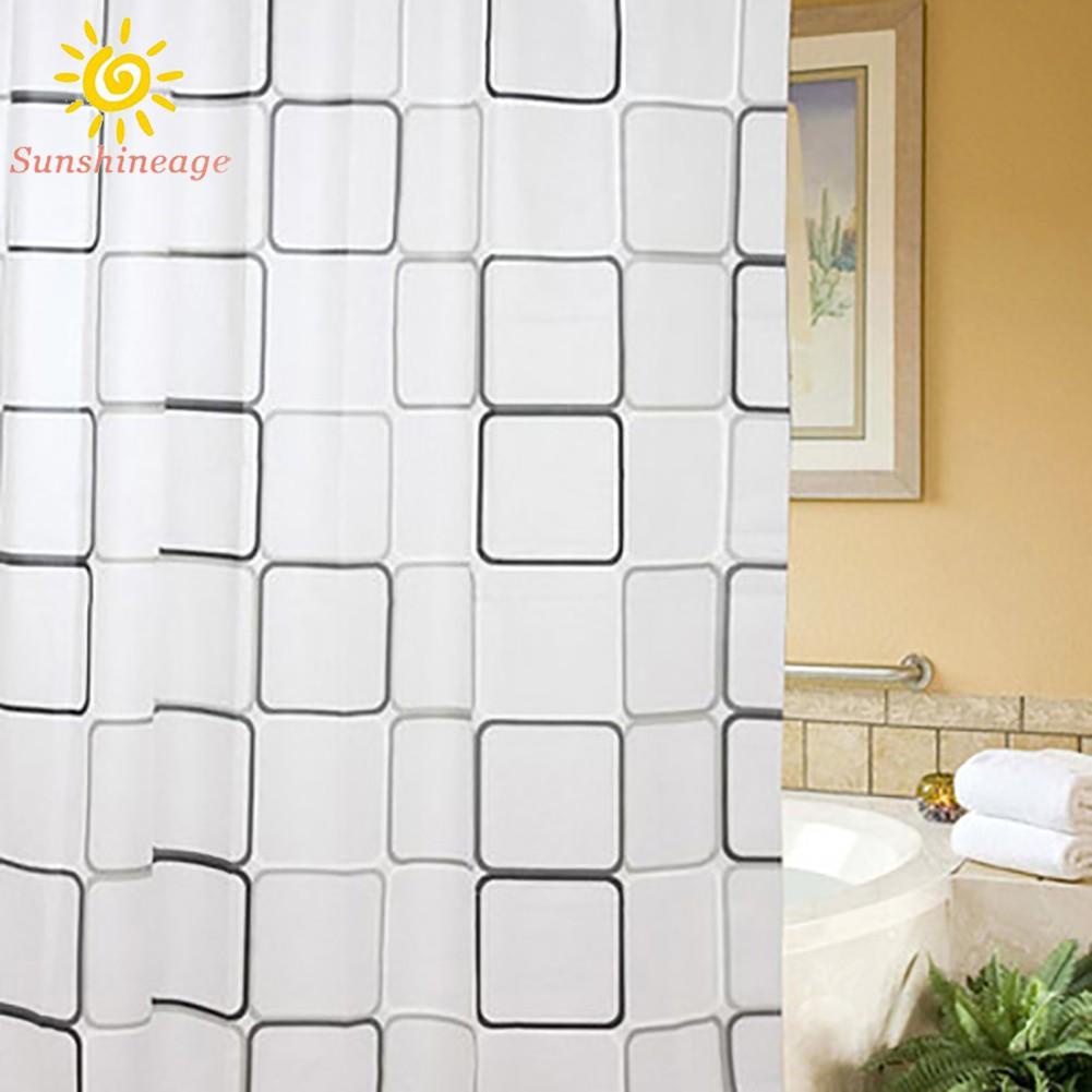 SUNAGE --Shower Curtain Soft Waterproof 180*180cm Bathroom Curtain Mildew Proof&amp; SHINE