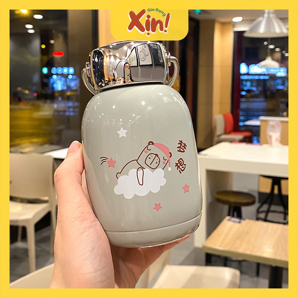 Bình nước giữ nhiệt inox 304, cốc giữ nhiệt mini dễ thương 230ml