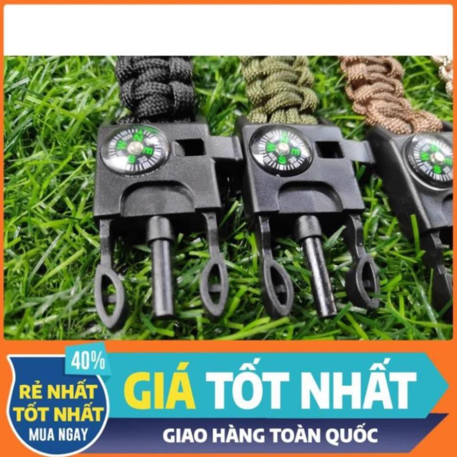 Vòng Tay Sinh Tồn Cao Cấp V1- ĐÁNH LỬA - LA BÀN - CÒI - DAO - Hàng Trong Kho