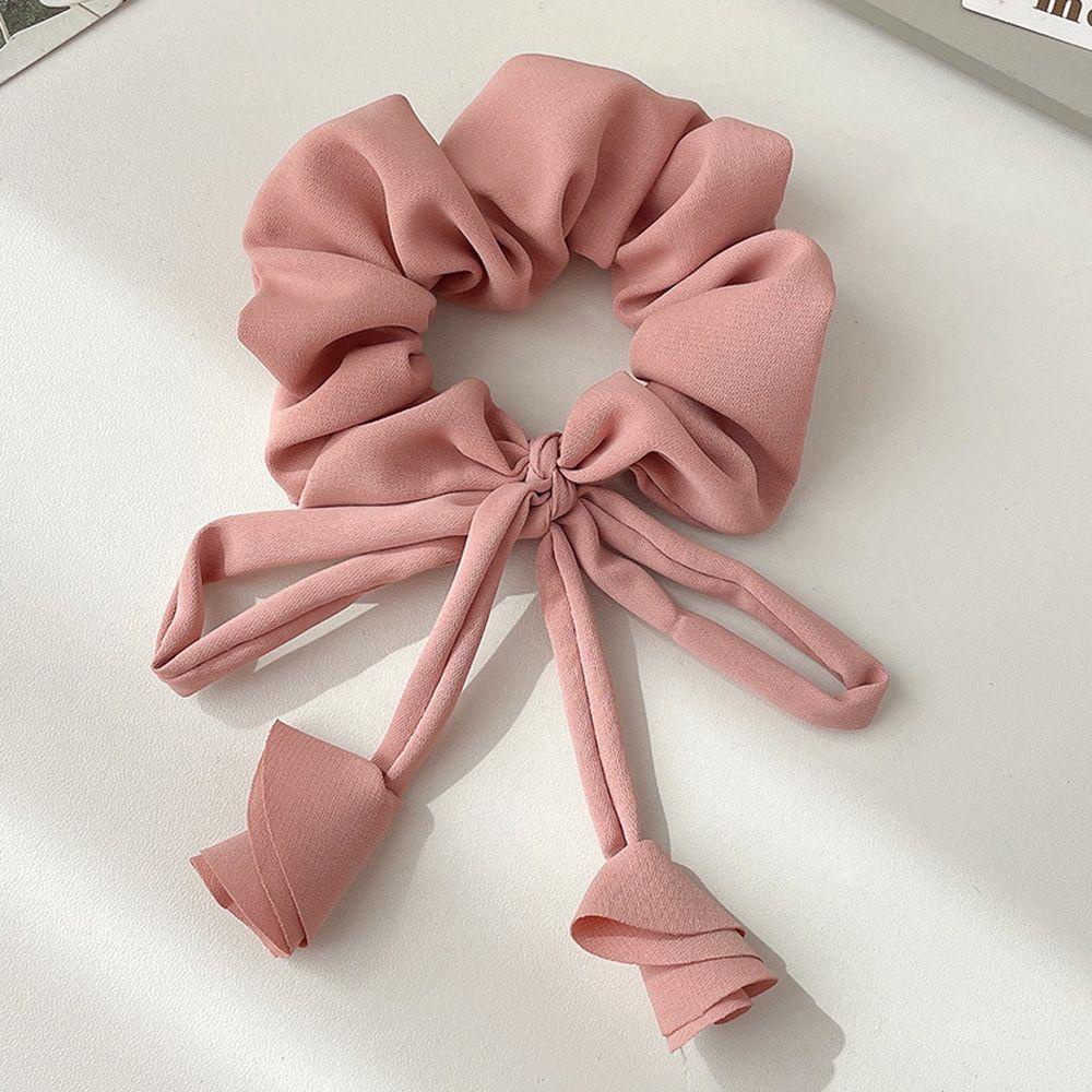 Dây Cột Tóc Cao Su Bản Lớn Màu Trơn Họa Tiết Hoa Vintage Đáng Yêu Cho Nữ WMES15H