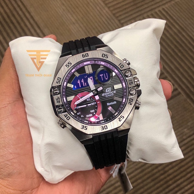 Đồng hồ nam Casio Edifice ECB-10 ECB-10P-1A sale [ Trạm Thời Gian ] - Kích thước vỏ : 51×48,5×12,5mm