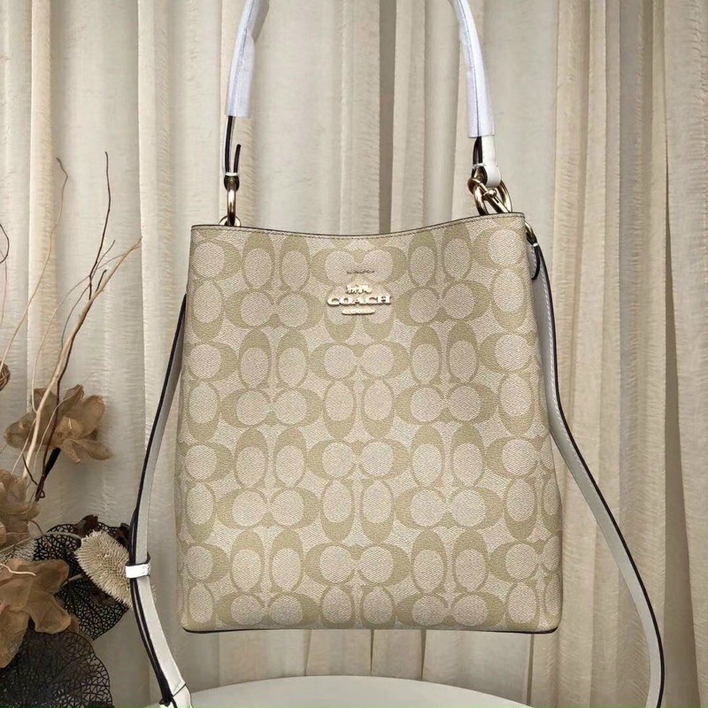Túi Coach da thật dáng ống 3 ngăn to rộng