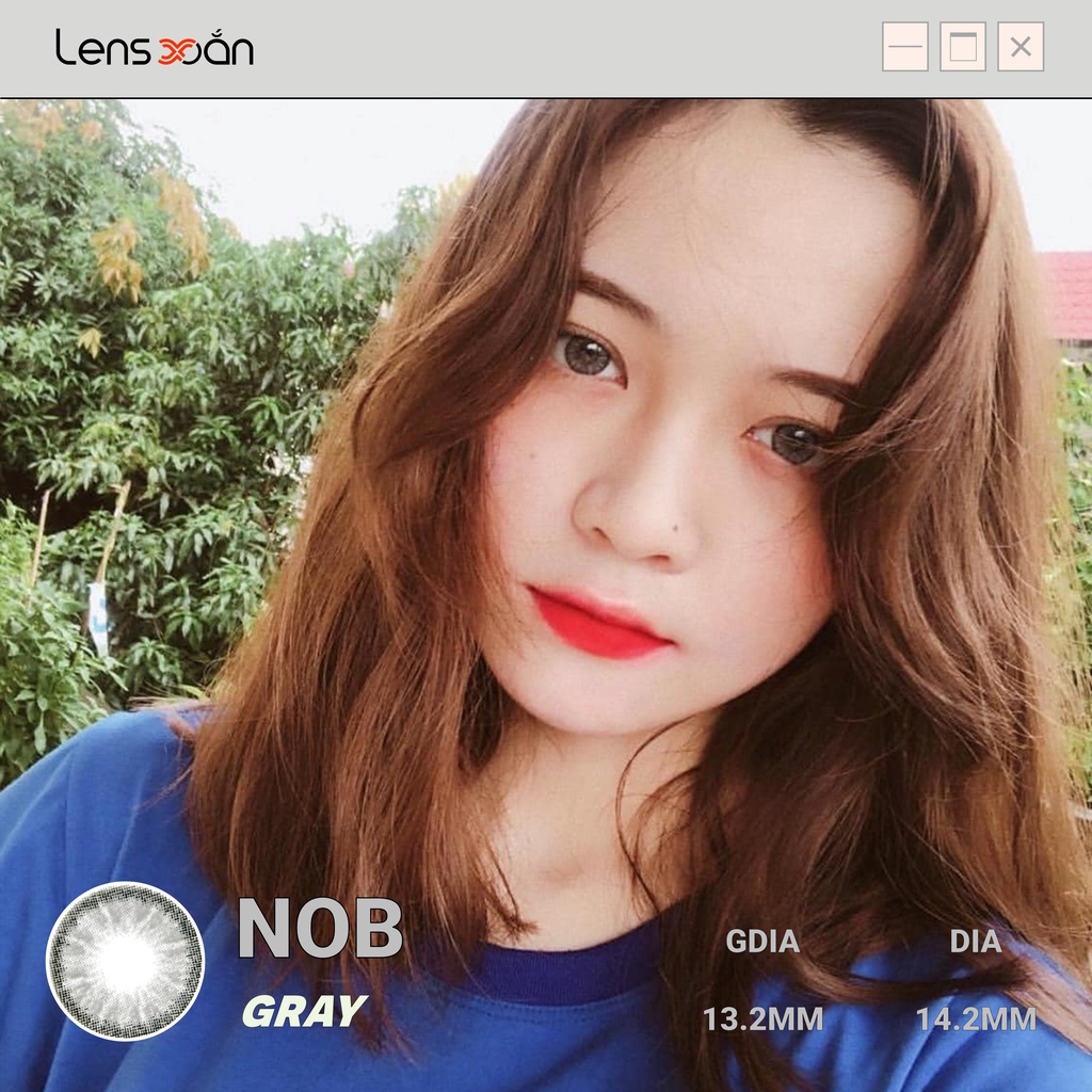 KÍNH ÁP TRÒNG NOB GRAY- HERA: Lens xám trắng ánh xanh siêu tây, hạn 6 tháng| Lens Xoắn (Giá 1 chiếc, đọc lưu ý khi đặt)