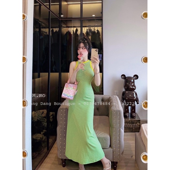 VÁY BODY SÁT NÁCH KẺ VIỀN DÁNG DÀI CHẤT CO GIÃN MS18991