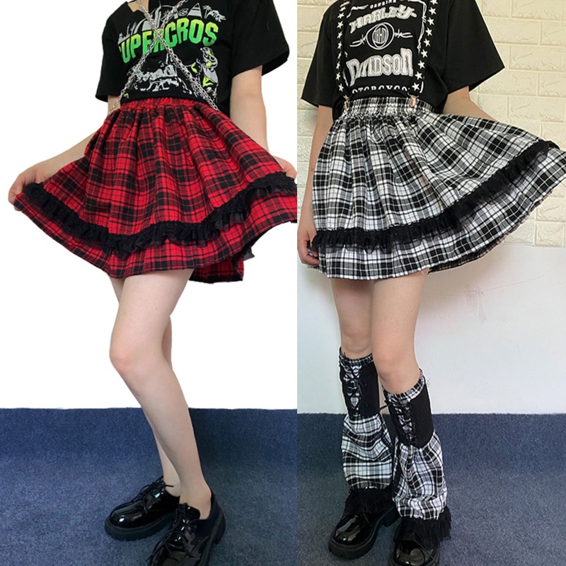 Xixi Chân Váy Chữ A Lưng Cao Phối Ren Thời Trang