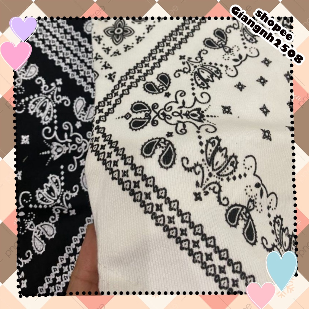 A004 Áo 2 dây bún quây ống đen trắng thổ cẩm ngắn crt Yếm Bandana croptop body sexy 2s đi chơi đi biển vintage retro hot