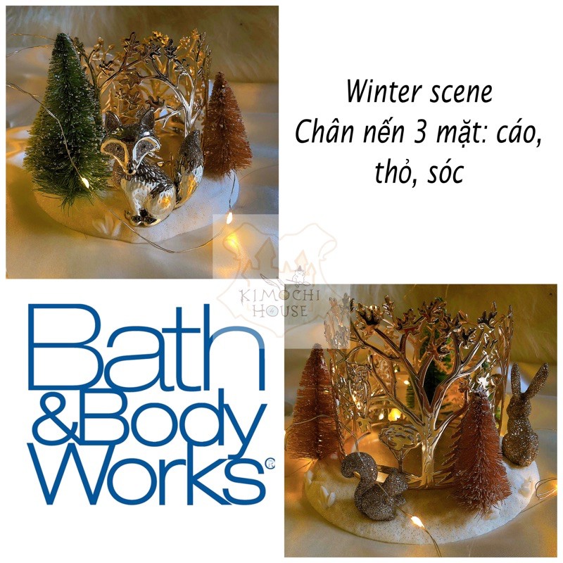 Chân nến 3 bấc Winter Scene Bath and body works - bbw