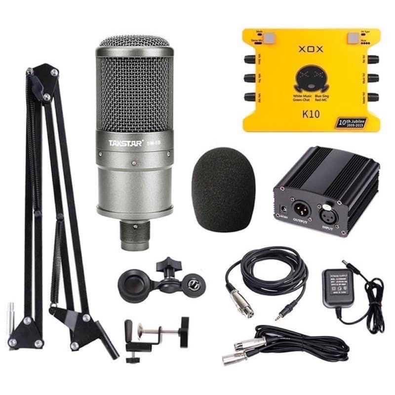 [Mã ELHACE giảm 4% đơn 300K] Bộ combo thu âm livestream Mic Takstar SM8B và suondcar K10 bản kỉ niệm âm thanh cực hay