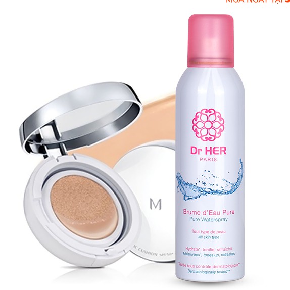 [CHÍNH HÃNG]  Combo Cushion MISSHA M MAGIC + Xịt khoáng DR.HER PARIS