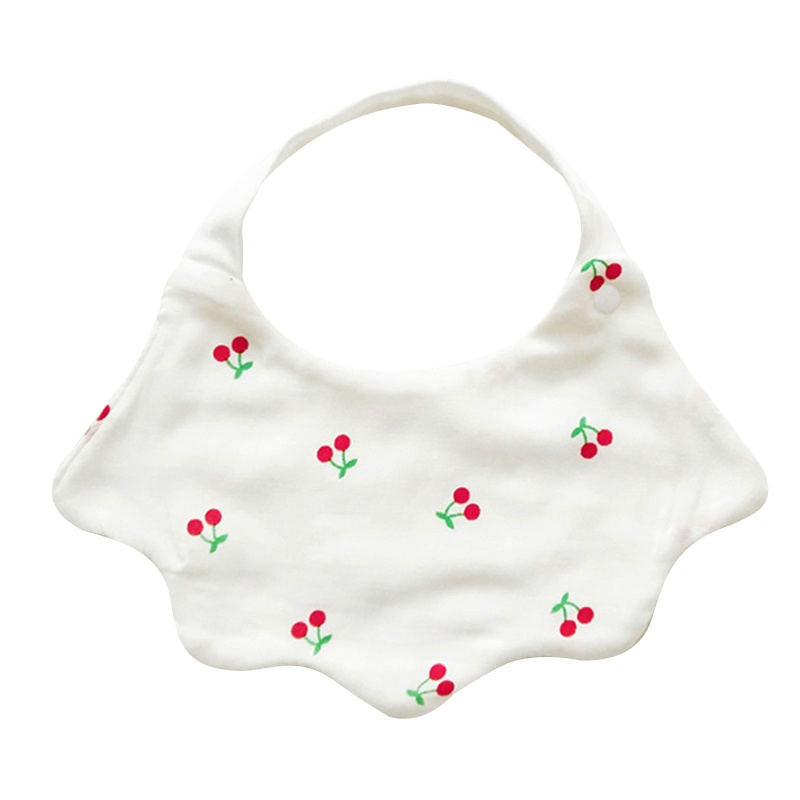 Yếm Ăn Bằng Cotton In Hoa Hoạt Hình Dành Cho Trẻ Sơ Sinh