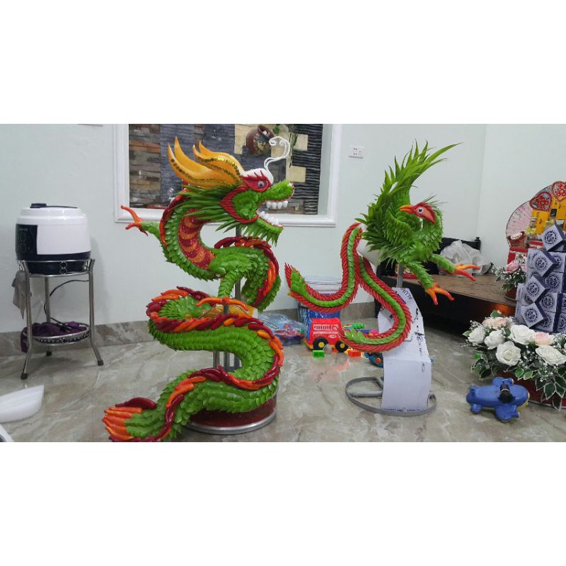 Cặp rồng phụng hoàn thiện vảy giả
