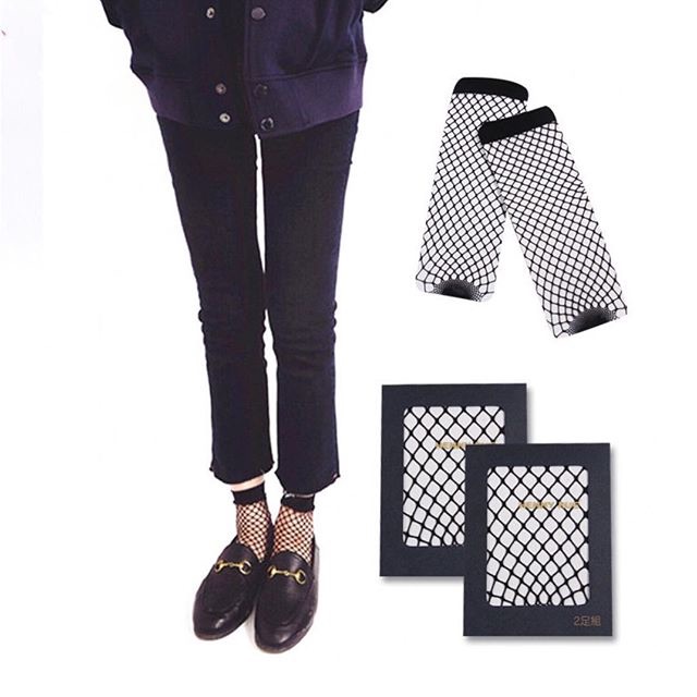 Vớ Ngắn Cổ Lưới Tất Vớ cổ Ngắn Lưới Style Hàn Nhật Vớ Ngắn Nữ Cotton Thu Đông Phong Cách Ulzzang
