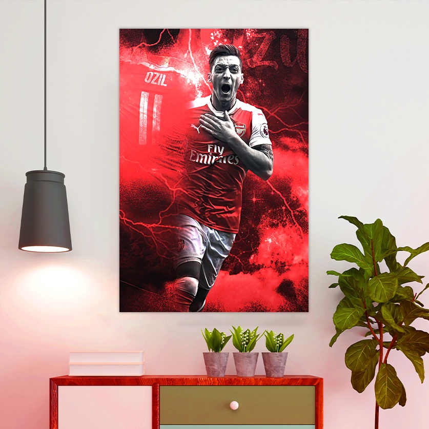 Tranh Dán Tường Kích Thước 40*60cm Hình Cầu Thủ Mesut Özil | Tranh Dán Decor Nhà Cửa , Quán Game