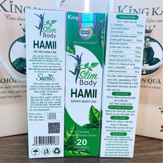 giảm cân hami-Slim Hamii thế hệ mới - Hộp 20 Viên Sủi - Hỗ Trợ Giảm Cân -Chính Hãng Sunite