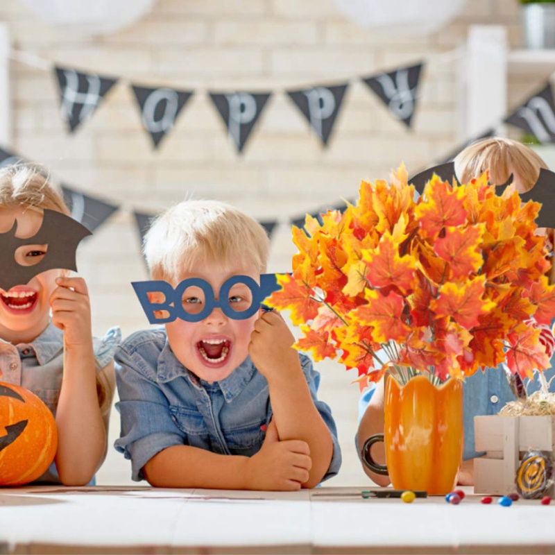 Bộ 5 Cành Lá Phong Nhân Tạo Chống Tia UV Trang Trí Nhà Cửa / Sân Vườn