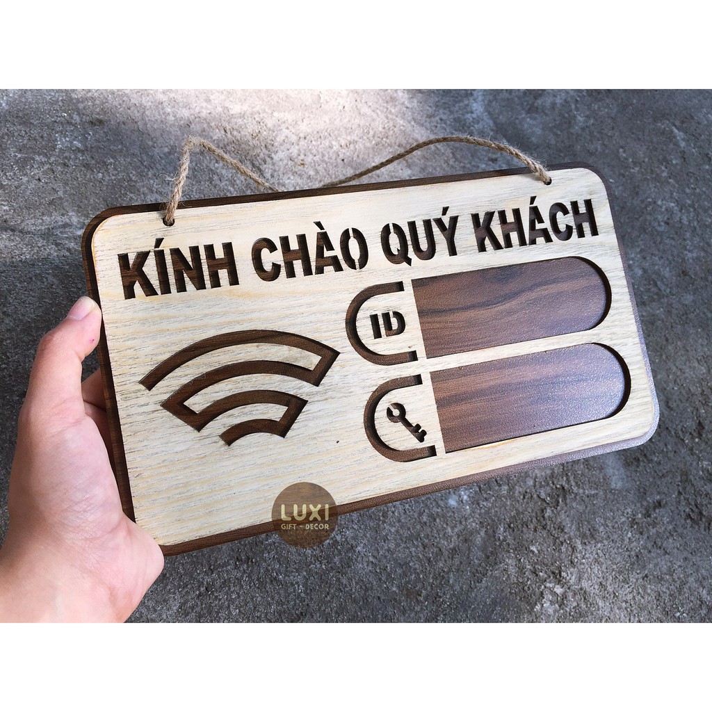 Bảng gỗ Password Wifi Mã #2 LUXI DECOR