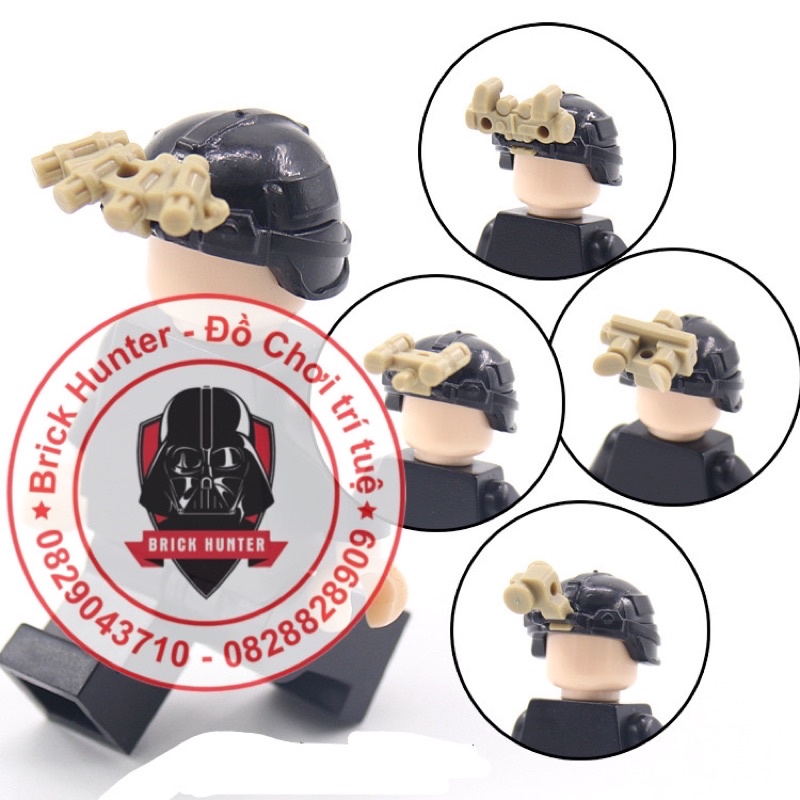 Army swat phụ kiện moc minifigures : combo 5 loại night vision bộ kính nhìn đêm gắn trên mũ