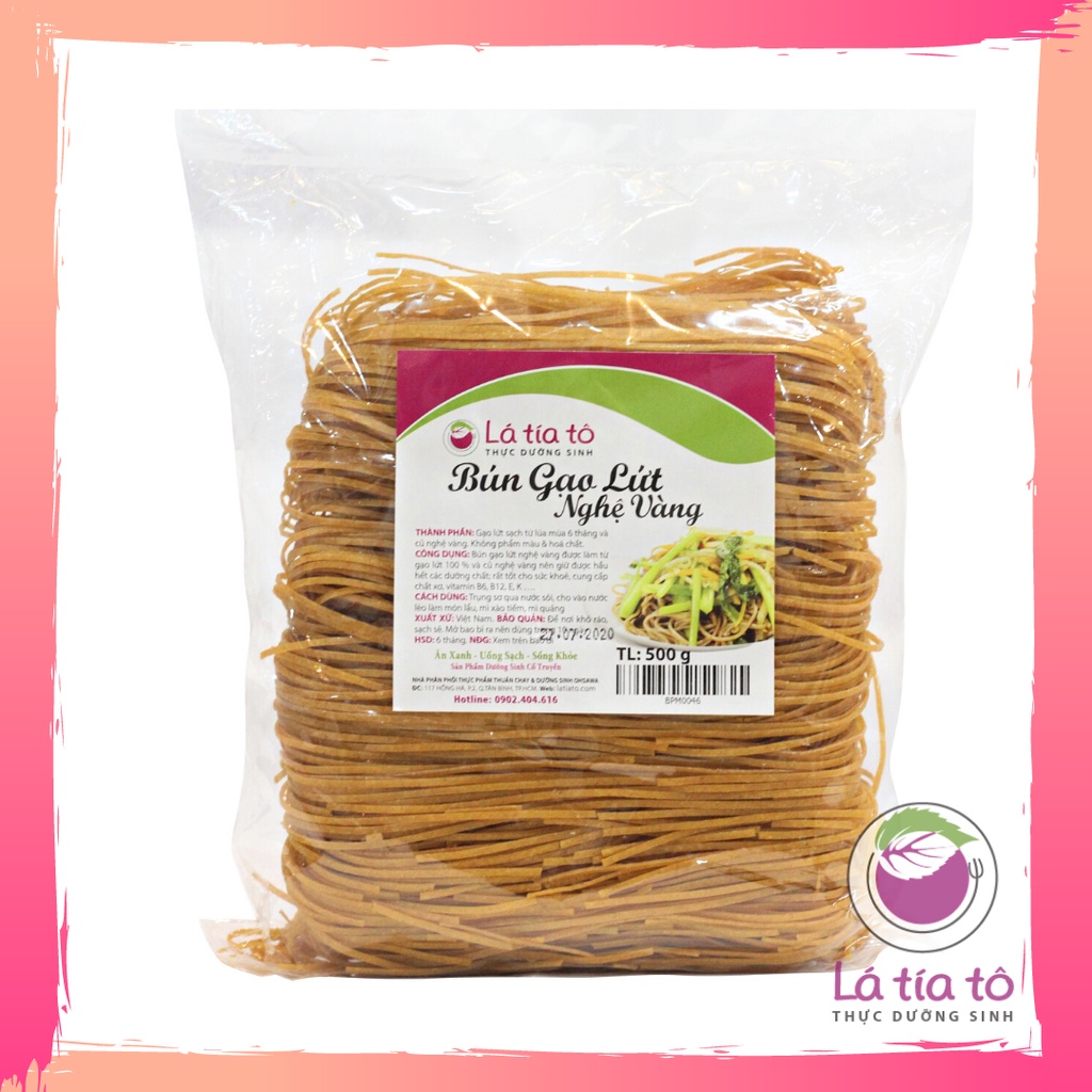 BÚN GẠO LỨT NGHỆ VÀNG 500GR - LÁ TÍA TÔ