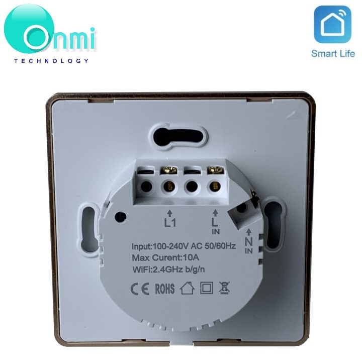 Bán sỉ - Công tắc điện cảm ứng wifi thông minh viền nhôm, công tắc điều khiển từ xa tuya smart ONMI dùng app điện thoại