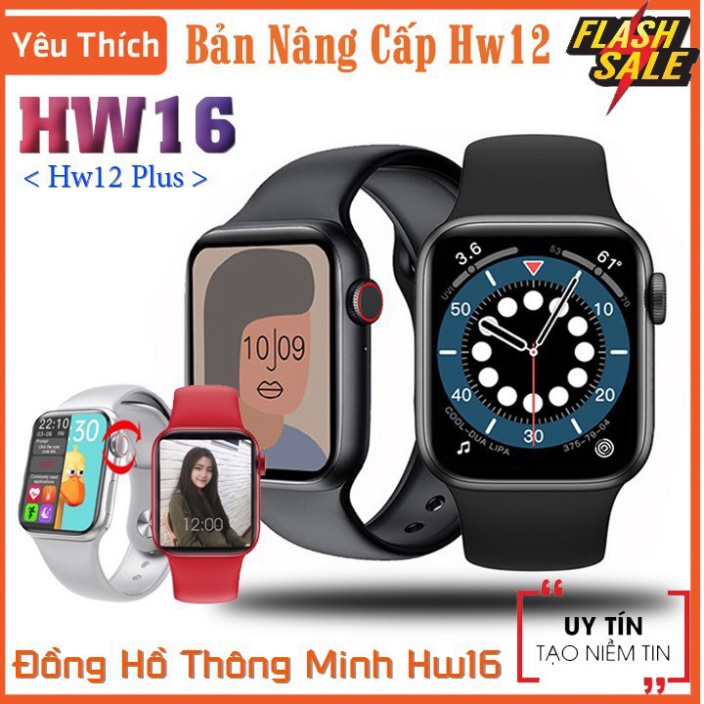Đồng Hồ Thông Minh HW16 Series 6,Màn Hình Full Tràn Viền, Chống Nước Tốt, Hỗ Trợ Tiếng Việt, Thay Hình Nền, Có Núm Xoay.