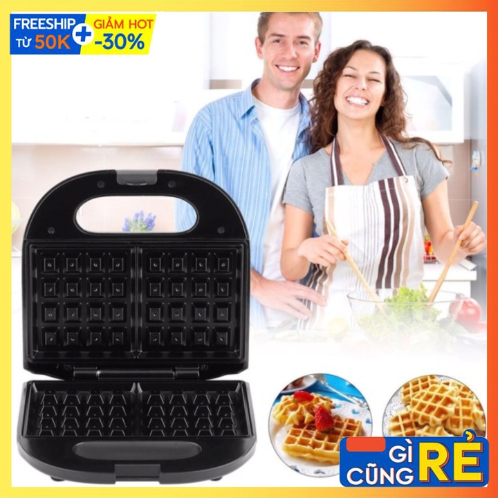 Máy Làm Bánh Kẹp Tàn Ong Khuôn Đôi, Waffle Khuôn Vuông
