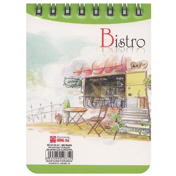 Sổ Lò Xo Bistro A7 - 200 Trang - Hồng Hà 2835 - Mẫu 3 - Xanh Lá