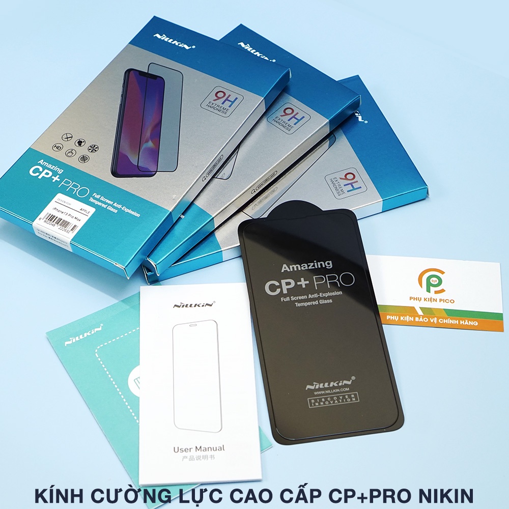 Kính cường lực Iphone 14 Pro Max / 13 Pro Max / Iphone 12 Mini / 11 Pro Max full màn hình chính hãng Nillkin