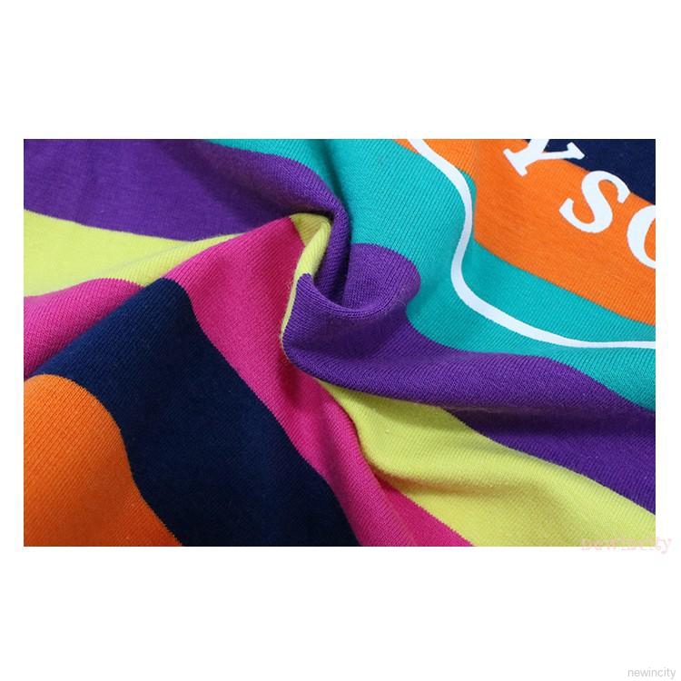 Đầm dài tay kẻ sọc phối họa tiết đôi mắt phong cách Hàn Quốc cho bé