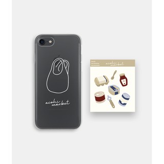 ỐP LƯNG IPHONE ACOHI MARKET CASE (COMBO 3 STICKER)